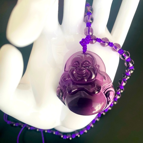 Purple HAPPY BUDDHA - Picture 1 of 2
